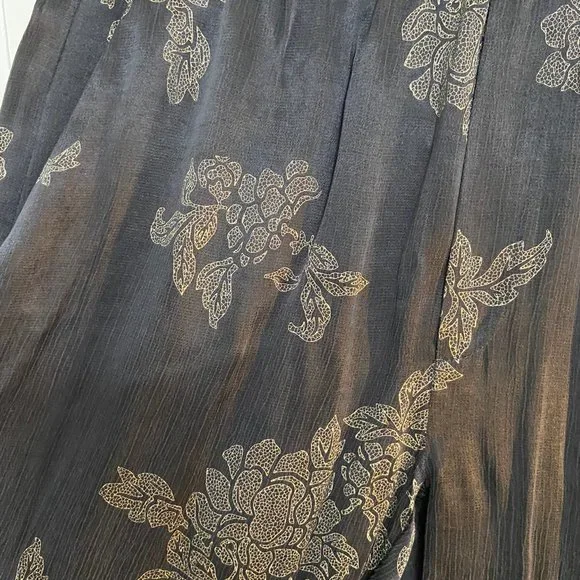 ZARA Black and Gold Flowy Pants - Picture 9 of 12